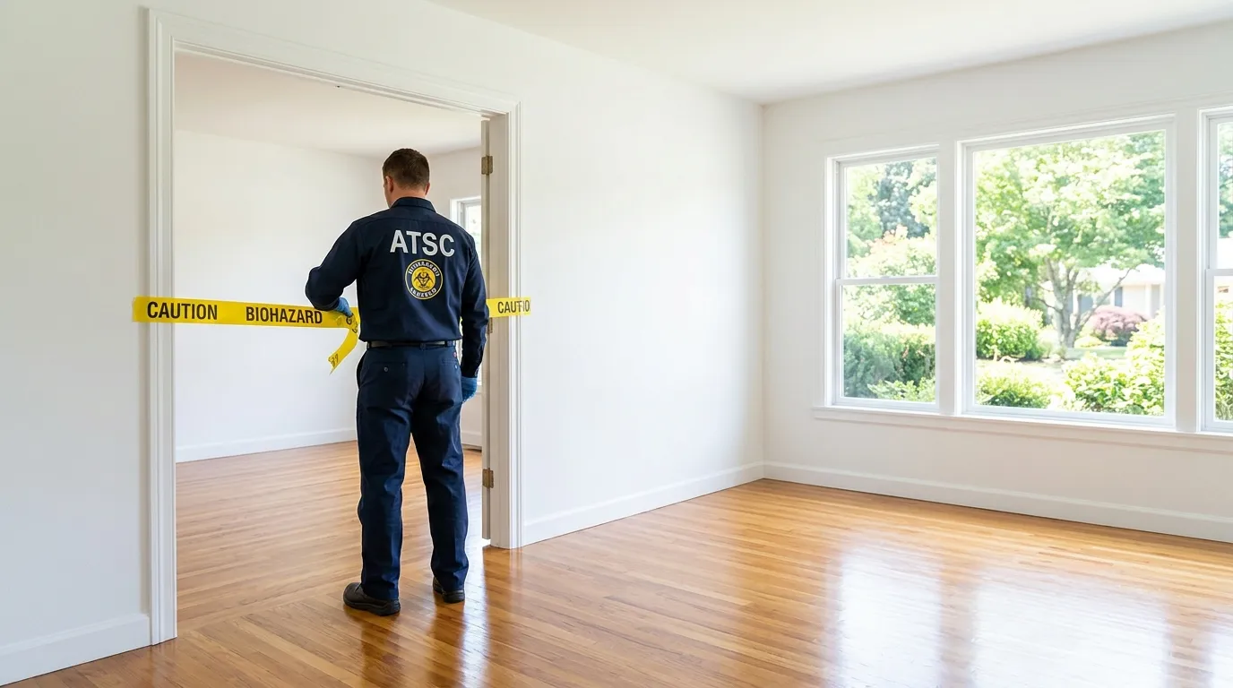 Certified biohazard cleanup crew performing Trauma Scene Cleanup in Berwyn